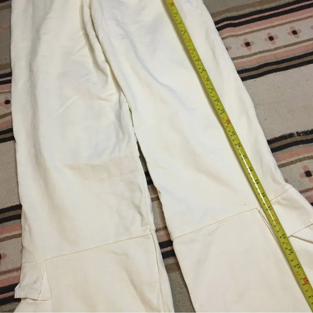Mnml mens XS cargo pants off white beige Elastic drawstring waist athleisure new
